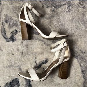 White Block Heels
